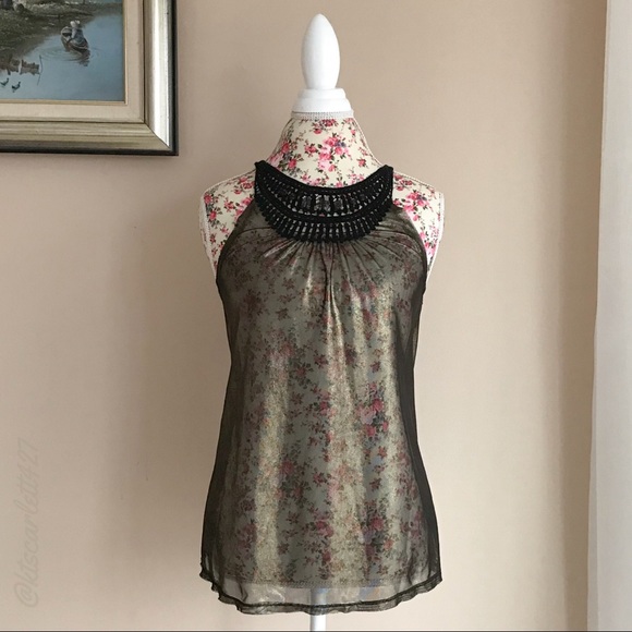 Free People Tops - Free People Sheer Metallic Tank